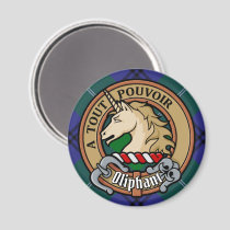 Clan Oliphant Crest over Tartan Magnet