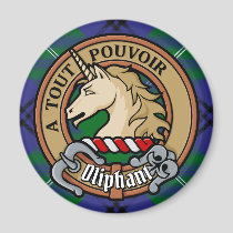 Clan Oliphant Crest over Tartan Magnet