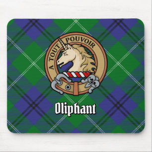 Clan Oliphant Crest over Tartan Mouse Pad