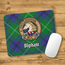 Clan Oliphant Crest over Tartan Mouse Pad
