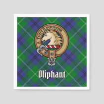 Clan Oliphant Crest over Tartan Napkins