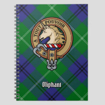 Clan Oliphant Crest over Tartan Notebook