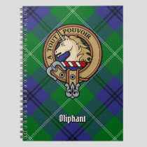 Clan Oliphant Crest over Tartan Notebook