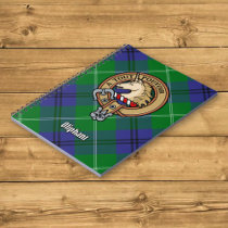 Clan Oliphant Crest over Tartan Notebook