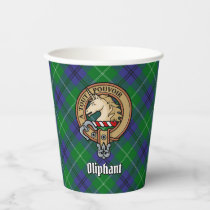 Clan Oliphant Crest over Tartan Paper Cups