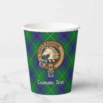 Clan Oliphant Crest over Tartan Paper Cups