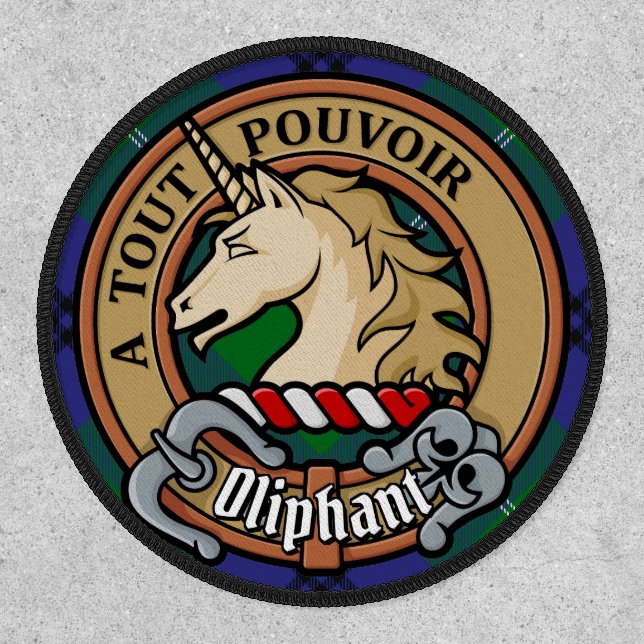 Clan Oliphant Crest over Tartan Patch (Front)