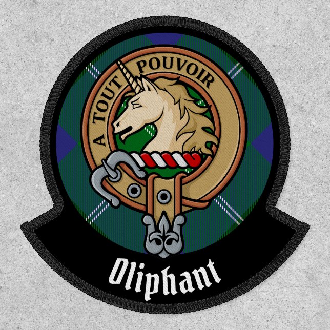 Clan Oliphant Crest over Tartan Patch (Front)