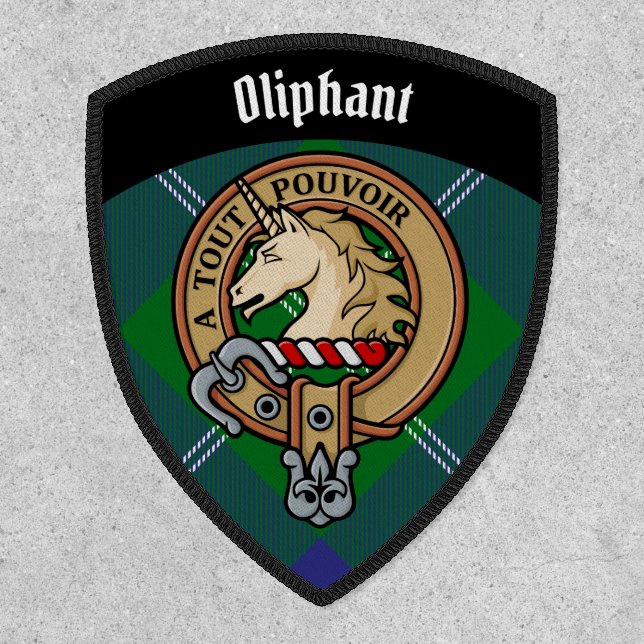 Clan Oliphant Crest over Tartan Patch (Front)