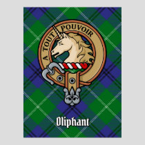 Clan Oliphant Crest over Tartan Poster