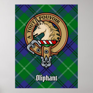 Clan Oliphant Crest over Tartan Poster