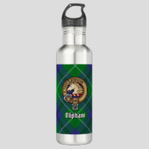 Clan Oliphant Crest over Tartan Stainless Steel Water Bottle