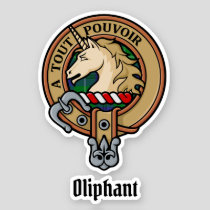 Clan Oliphant Crest over Tartan Sticker
