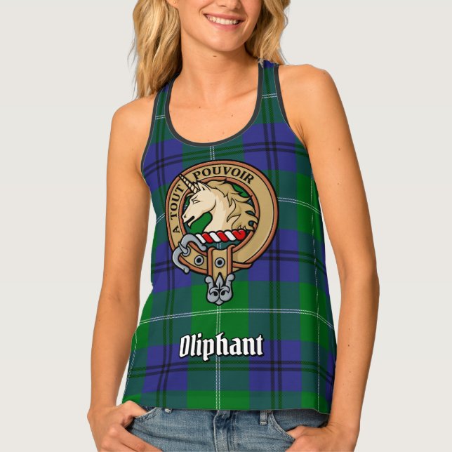 Clan Oliphant Crest over Tartan Tank Top (Front)