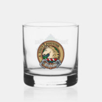 Clan Oliphant Crest over Tartan Whiskey Glass