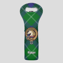 Clan Oliphant Crest over Tartan Wine Bag