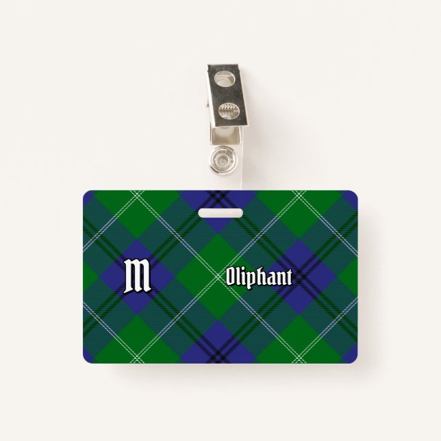 Clan Oliphant Tartan Badge (Front with Clip)