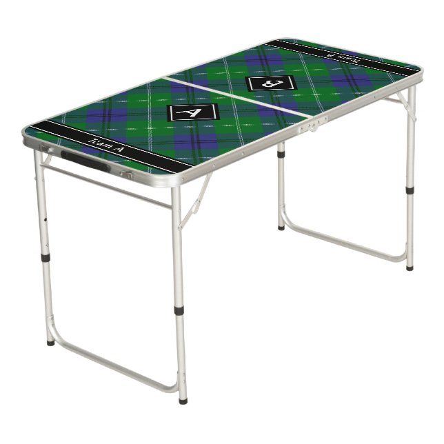 Clan Oliphant Tartan Beer Pong Table (Angled)