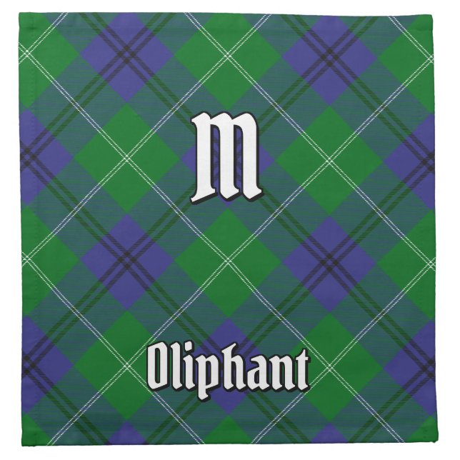 Clan Oliphant Tartan Cloth Napkin (Front)