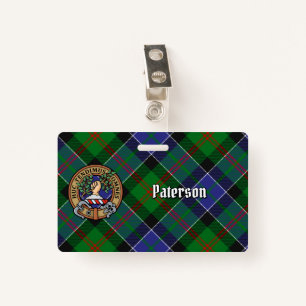 Clan Paterson Crest over Tartan Badge