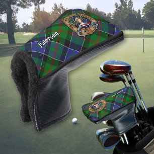 Clan Paterson Crest over Tartan Golf Head Cover