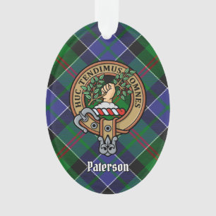Clan Paterson Crest over Tartan Ornament