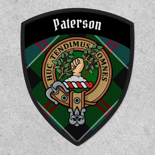 Clan Paterson Crest over Tartan Patch (Front)