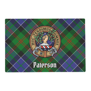 Clan Paterson Crest over Tartan Placemat