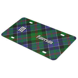 Clan Paterson Tartan License Plate