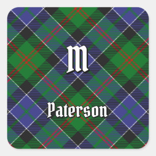 Clan Paterson Tartan Square Sticker