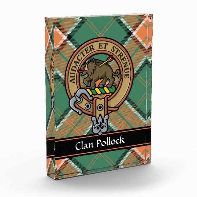 Clan Pollock Crest Acrylic Award (Left)
