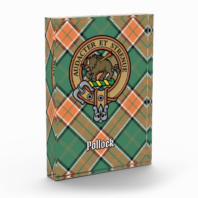 Clan Pollock Crest Acrylic Award (Left)