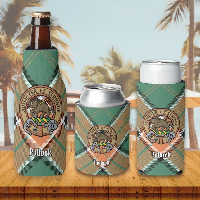Clan Pollock Crest Bottle Cooler (Creator Uploaded)