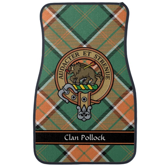 Clan Pollock Crest Car Floor Mat (Front)