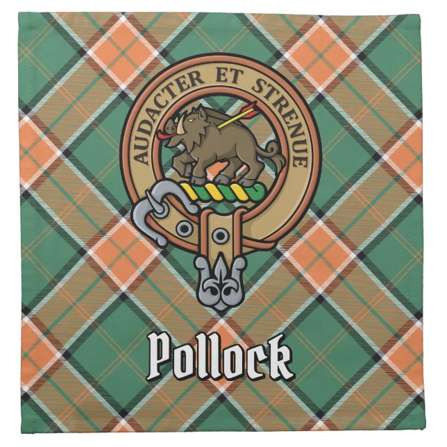 Clan Pollock Crest Cloth Napkin (Front)