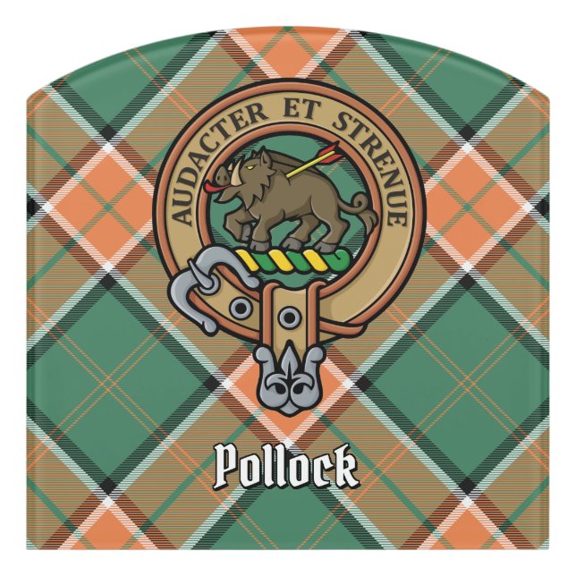 Clan Pollock Crest Door Sign (Contour Front)