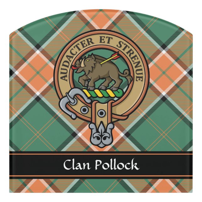 Clan Pollock Crest Door Sign (Contour Front)