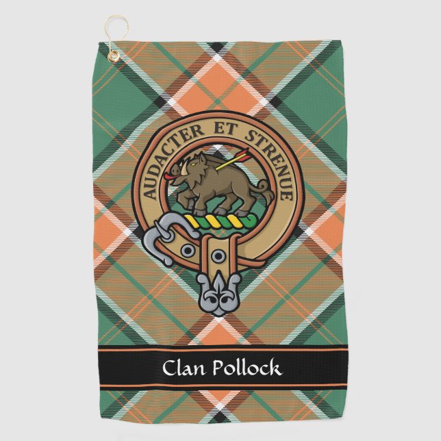 Clan Pollock Crest Golf Towel (Front)