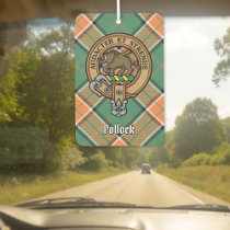 Clan Pollock Crest over Tartan Air Freshener