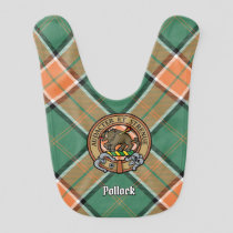 Clan Pollock Crest over Tartan Baby Bib