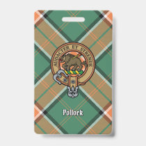 Clan Pollock Crest over Tartan Badge