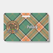 Clan Pollock Crest over Tartan Badge
