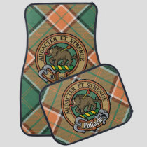Clan Pollock Crest over Tartan Car Floor Mat
