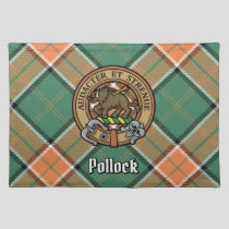 Clan Pollock Crest over Tartan Cloth Placemat