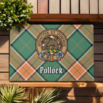 Clan Pollock Crest over Tartan Doormat