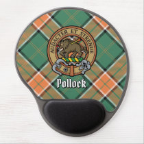 Clan Pollock Crest over Tartan Gel Mouse Pad