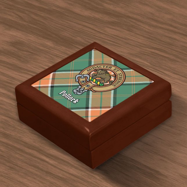 Clan Pollock Crest over Tartan Gift Box (Creator Uploaded)