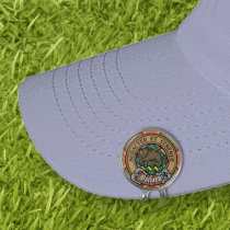 Clan Pollock Crest over Tartan Golf Hat Clip