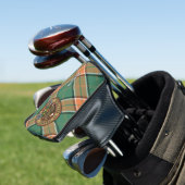 Clan Pollock Crest over Tartan Golf Head Cover (In Situ)