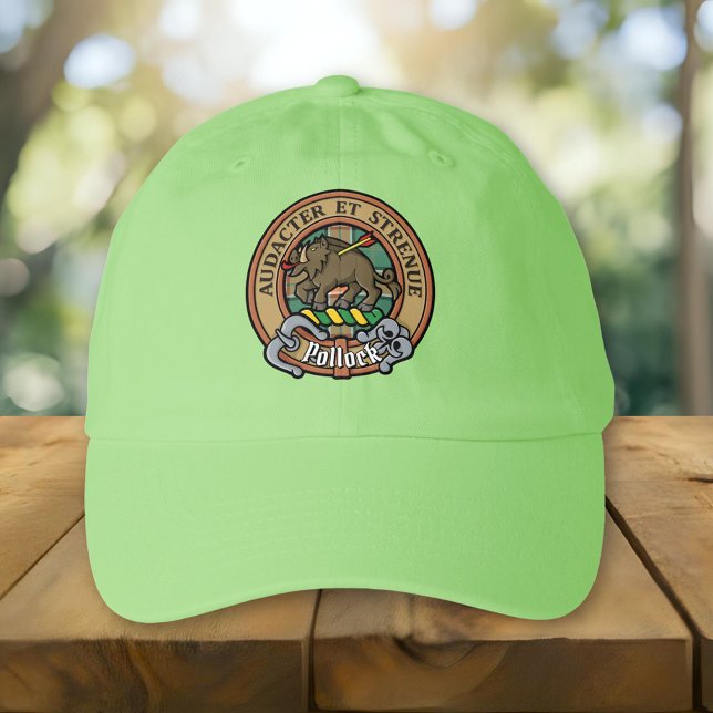 Clan Pollock Crest over Tartan Hat (Creator Uploaded)